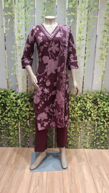 Purple Printed Kurta
